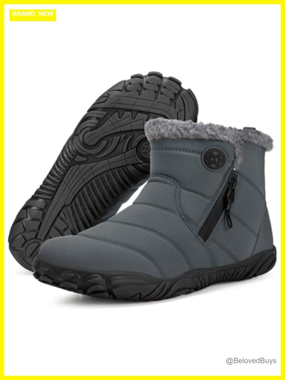 Barefoot Snow Boots Faux Fur Wide Toe Box Slip Resistant Winter Outdoor